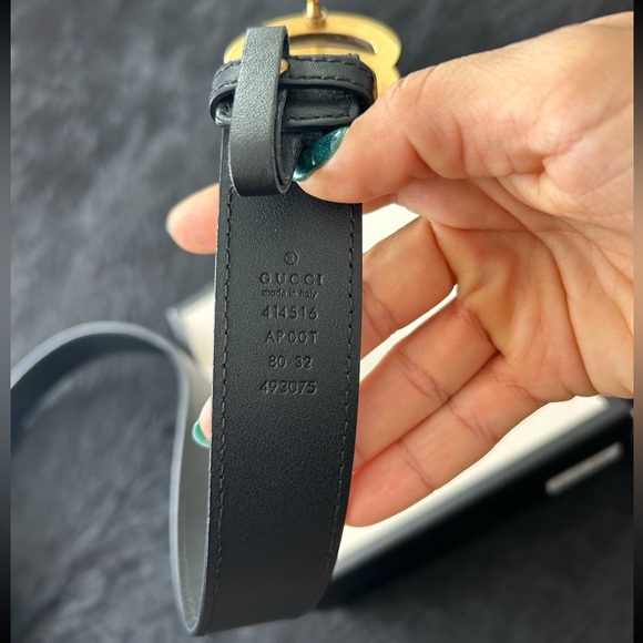 GG LOGO GUCCI LEATHER BELT - Picture 3 of 7